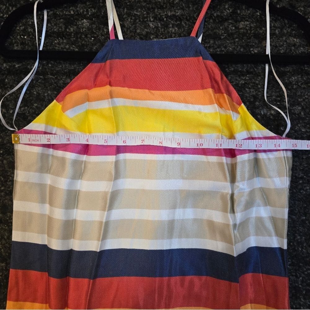 Trina Turk Vanah Striped Cocktail Halter Dress Sz M - Picture 5 of 6